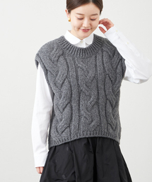 IENA | ビックケーブルニットベスト(ベスト)