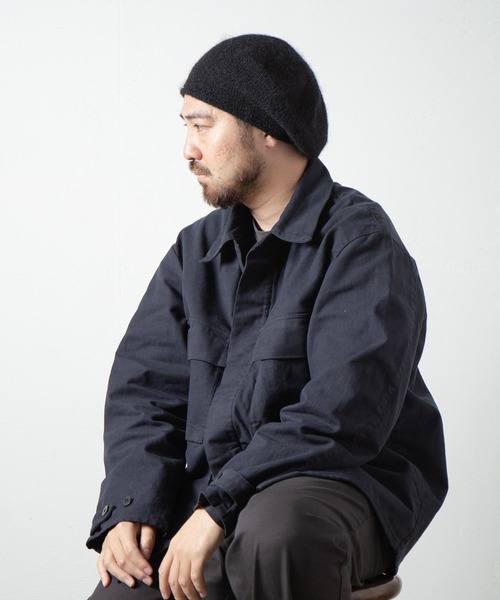 RACAL（ラカル）の「Stripe Mohair Knit Tam Beret / ボーダー切り替えモヘアニットタムベレー（ニットキャップ/ビーニー・メンズ・ブラック系その他/グリーン系その他/ブラック/ブルー系その他/チャコールグレー・FREE）」の12枚目の写真