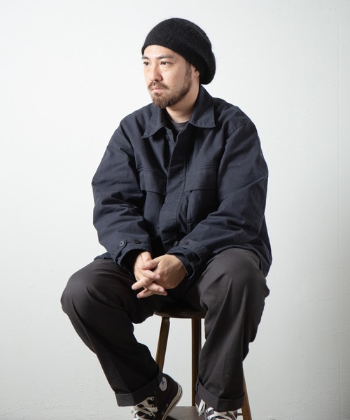 RACAL（ラカル）の「Stripe Mohair Knit Tam Beret / ボーダー切り替えモヘアニットタムベレー（ニットキャップ/ビーニー・メンズ・ブラック系その他/グリーン系その他/ブラック/ブルー系その他/チャコールグレー・FREE）」の13枚目の写真