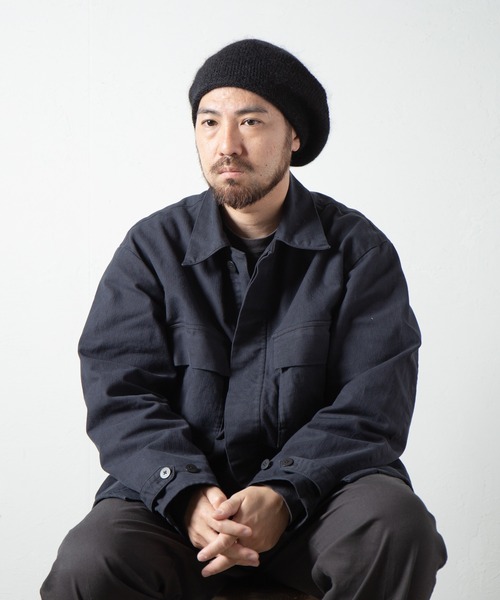 RACAL（ラカル）の「Stripe Mohair Knit Tam Beret / ボーダー切り替えモヘアニットタムベレー（ニットキャップ/ビーニー・メンズ・ブラック系その他/グリーン系その他/ブラック/ブルー系その他/チャコールグレー・FREE）」の14枚目の写真