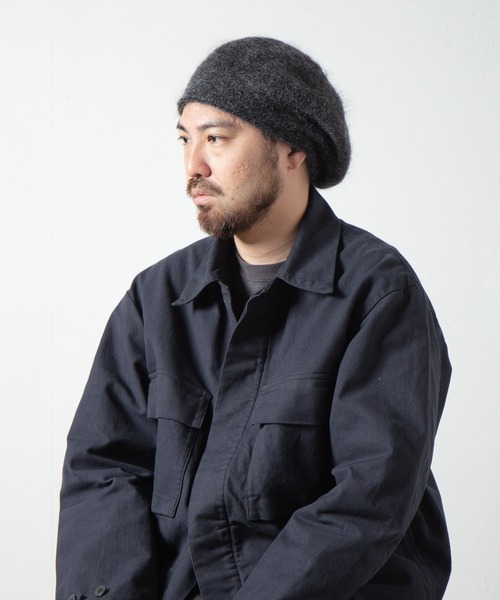 RACAL（ラカル）の「Stripe Mohair Knit Tam Beret / ボーダー切り替えモヘアニットタムベレー（ニットキャップ/ビーニー・メンズ・ブラック系その他/グリーン系その他/ブラック/ブルー系その他/チャコールグレー・FREE）」の16枚目の写真