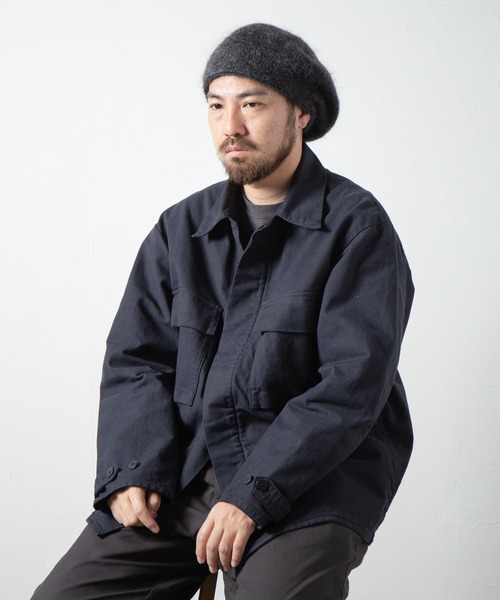 RACAL（ラカル）の「Stripe Mohair Knit Tam Beret / ボーダー切り替えモヘアニットタムベレー（ニットキャップ/ビーニー・メンズ・ブラック系その他/グリーン系その他/ブラック/ブルー系その他/チャコールグレー・FREE）」の17枚目の写真