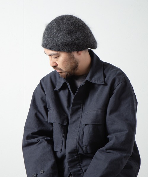 RACAL（ラカル）の「Stripe Mohair Knit Tam Beret / ボーダー切り替えモヘアニットタムベレー（ニットキャップ/ビーニー・メンズ・ブラック系その他/グリーン系その他/ブラック/ブルー系その他/チャコールグレー・FREE）」の19枚目の写真