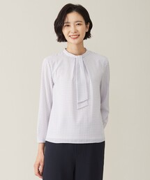 ina 春夏　ボータイカットソー　黒 バイカラーボウタイパールニットプルオーバー: AVENIRETOILE公式
