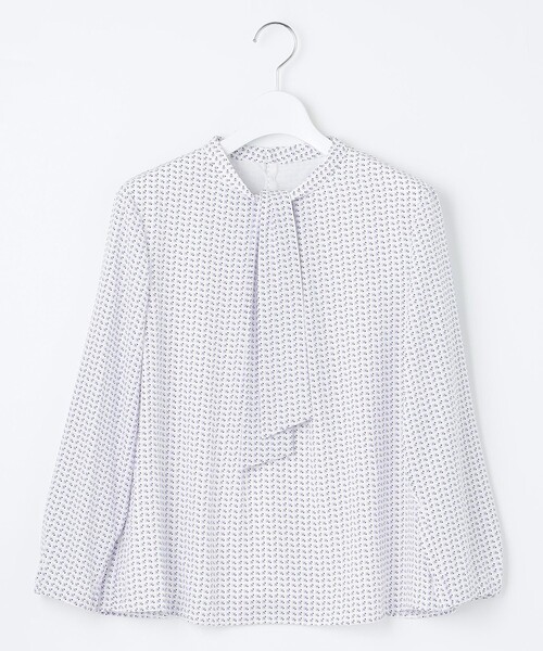 J.PRESS（ジェイプレス）の「幾何プリント ボウタイ カットソー（Tシャツ/カットソー・レディース・ふじ色系5/ネイビー系5・MEDIUM/LARGE）」の10枚目の写真