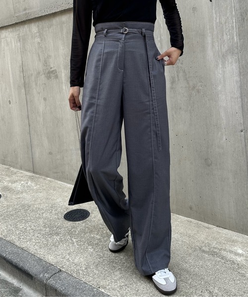 COLONY 2139(コロニートゥーワンスリーナイン)の「TRツイル配色ステッチハイウエストベルト付きパンツ(その他パンツ・レディース・グレー/ブラック・SMALL/TL/MEDIUM/TM/LARGE)」の15枚目の写真