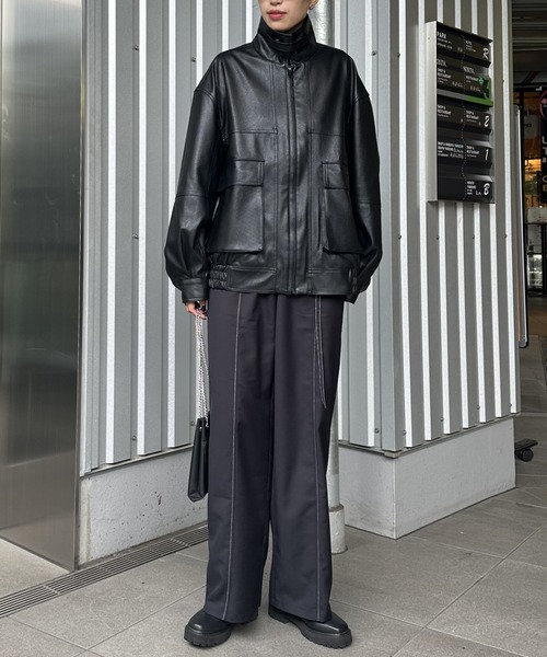 COLONY 2139(コロニートゥーワンスリーナイン)の「TRツイル配色ステッチハイウエストベルト付きパンツ(その他パンツ・レディース・グレー/ブラック・SMALL/TL/MEDIUM/TM/LARGE)」の7枚目の写真