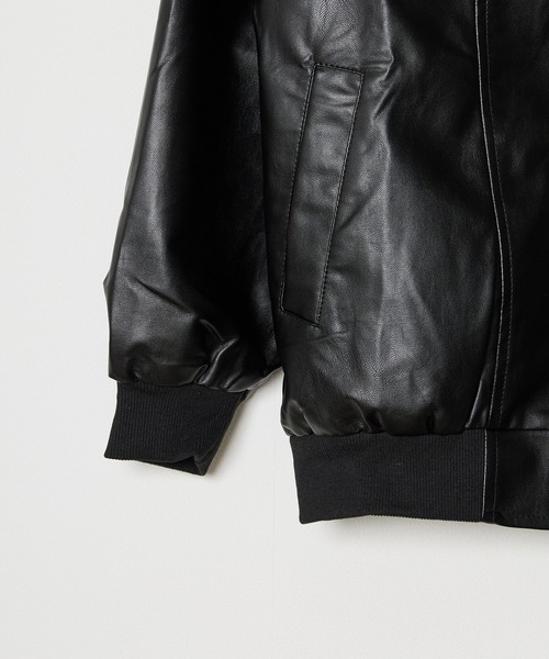 Chick（チック）の「▲フェイクレザーボンバージャケット（ブルゾン・レディース・ブラック/ブラウン・FREE）」の18枚目の写真