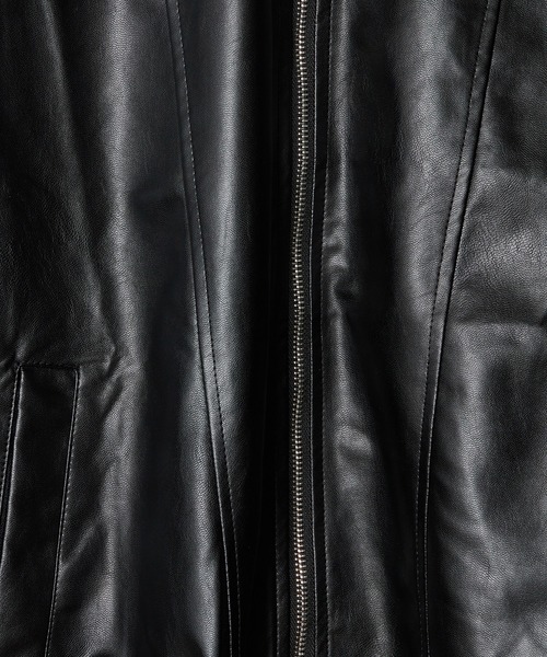 Chick（チック）の「▲フェイクレザーボンバージャケット（ブルゾン・レディース・ブラック/ブラウン・FREE）」の20枚目の写真