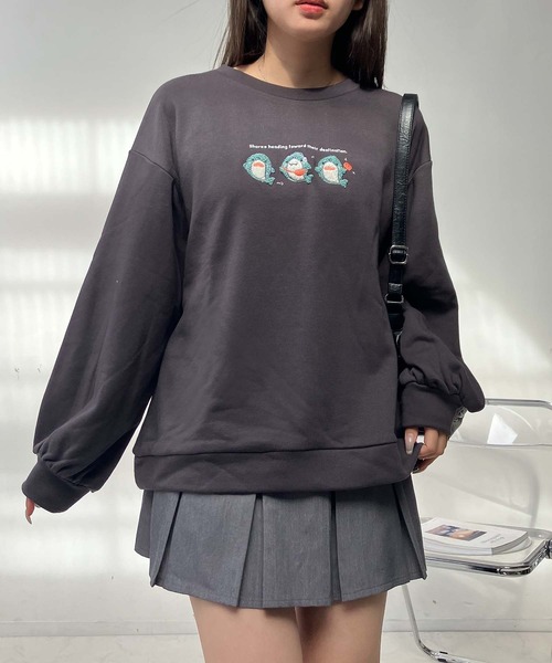 AS KNOW AS plus（アズノゥアズプラス）の「☆3匹ぽこアニマルプルオーバー（スウェット・レディース・アイボリー/スミクロ/ミント/ブルー/グレー系/アイボリー系/ブラック系/ブルー系/アイボリー系2/ブルー系2/ブラック系2/グレー系2/アイボリー系3/ダークグリーン系3/ブラック系3/ブルー系3/ベージュ系4/ブラック系4/アイボリー系4/ブルー系4・FREE）」の6枚目の写真