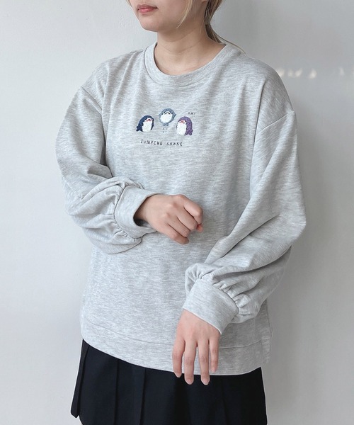 AS KNOW AS plus（アズノゥアズプラス）の「☆3匹ぽこアニマルプルオーバー（スウェット・レディース・アイボリー/スミクロ/ミント/ブルー/グレー系/アイボリー系/ブラック系/ブルー系/アイボリー系2/ブルー系2/ブラック系2/グレー系2/アイボリー系3/ダークグリーン系3/ブラック系3/ブルー系3/ベージュ系4/ブラック系4/アイボリー系4/ブルー系4・FREE）」の7枚目の写真