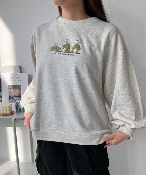 AS KNOW AS plus（アズノゥアズプラス）の「☆3匹ぽこアニマルプルオーバー（スウェット・レディース・アイボリー/スミクロ/ミント/ブルー/グレー系/アイボリー系/ブラック系/ブルー系/アイボリー系2/ブルー系2/ブラック系2/グレー系2/アイボリー系3/ダークグリーン系3/ブラック系3/ブルー系3/ベージュ系4/ブラック系4/アイボリー系4/ブルー系4・FREE）」の8枚目の写真