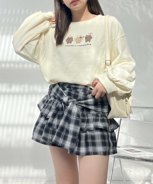 AS KNOW AS plus（アズノゥアズプラス）の「☆3匹ぽこアニマルプルオーバー（スウェット・レディース・アイボリー/スミクロ/ミント/ブルー/グレー系/アイボリー系/ブラック系/ブルー系/アイボリー系2/ブルー系2/ブラック系2/グレー系2/アイボリー系3/ダークグリーン系3/ブラック系3/ブルー系3/ベージュ系4/ブラック系4/アイボリー系4/ブルー系4・FREE）」の13枚目の写真