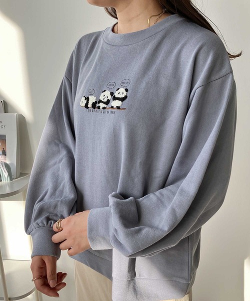 AS KNOW AS plus（アズノゥアズプラス）の「☆3匹ぽこアニマルプルオーバー（スウェット・レディース・アイボリー/スミクロ/ミント/ブルー/グレー系/アイボリー系/ブラック系/ブルー系/アイボリー系2/ブルー系2/ブラック系2/グレー系2/アイボリー系3/ダークグリーン系3/ブラック系3/ブルー系3/ベージュ系4/ブラック系4/アイボリー系4/ブルー系4・FREE）」の18枚目の写真