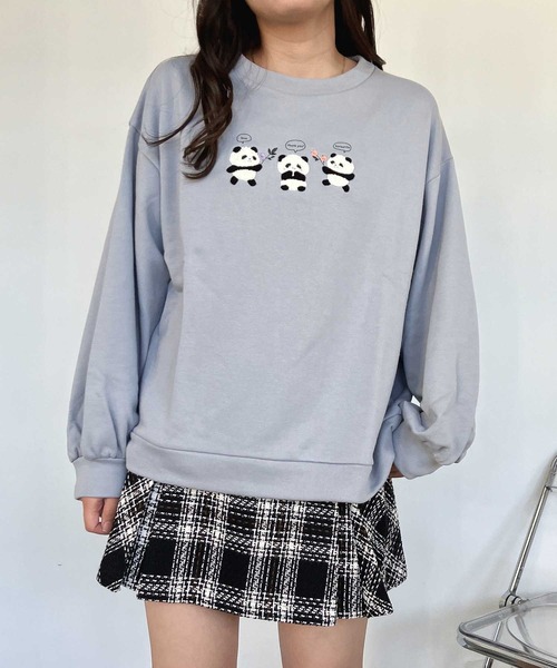 AS KNOW AS plus（アズノゥアズプラス）の「☆3匹ぽこアニマルプルオーバー（スウェット・レディース・アイボリー/スミクロ/ミント/ブルー/グレー系/アイボリー系/ブラック系/ブルー系/アイボリー系2/ブルー系2/ブラック系2/グレー系2/アイボリー系3/ダークグリーン系3/ブラック系3/ブルー系3/ベージュ系4/ブラック系4/アイボリー系4/ブルー系4・FREE）」の19枚目の写真