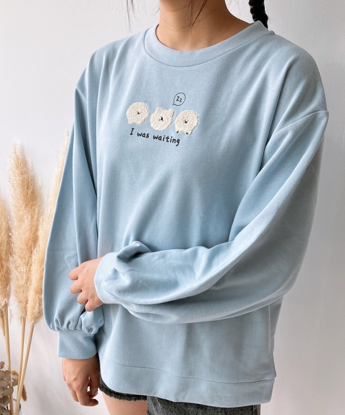 AS KNOW AS plus（アズノゥアズプラス）の「☆3匹ぽこアニマルプルオーバー（スウェット・レディース・アイボリー/スミクロ/ミント/ブルー/グレー系/アイボリー系/ブラック系/ブルー系/アイボリー系2/ブルー系2/ブラック系2/グレー系2/アイボリー系3/ダークグリーン系3/ブラック系3/ブルー系3/ベージュ系4/ブラック系4/アイボリー系4/ブルー系4・FREE）」の16枚目の写真