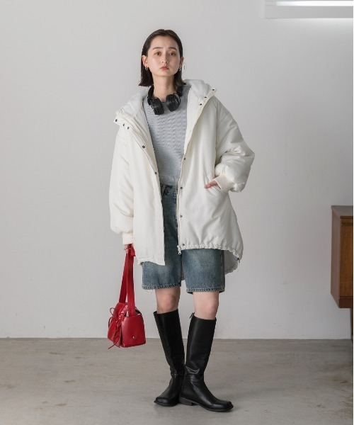 スーパービューティー♡軽フワ　ボア　パールホワイトダウン42　11号 20%OFF】2way boa coat～ﾂｰｳｪｲﾎﾞｱｺｰﾄ | flower／フラワー公式通販