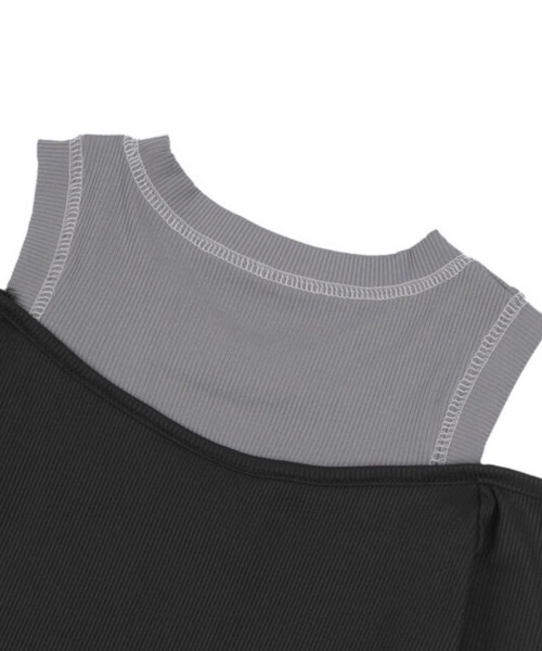 セール】【FANCY CLUB】WINSOME OFF SHOULDER HALTERNECK CROP