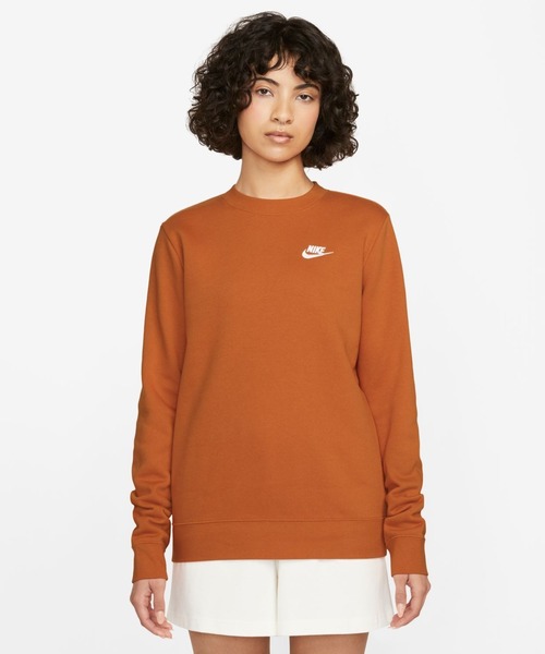 NIKE（ナイキ）の「ナイキ NIKE ナイキ  NSW クラブ STD フリース L/S クルー（スウェット・レディース・サンドグレー/オレンジ/ブラック/ダークグレー/ペールイエロー・L/XL/S/M）」の5枚目の写真
