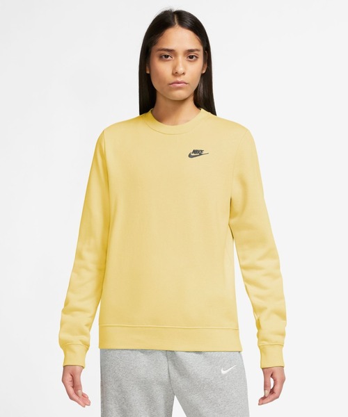 NIKE（ナイキ）の「ナイキ NIKE ナイキ  NSW クラブ STD フリース L/S クルー（スウェット・レディース・サンドグレー/オレンジ/ブラック/ダークグレー/ペールイエロー・L/XL/S/M）」の4枚目の写真