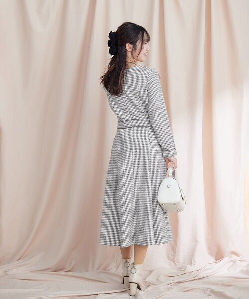 洗える】ツイード配色フレアワンピース（ワンピース）｜Tiaclasse