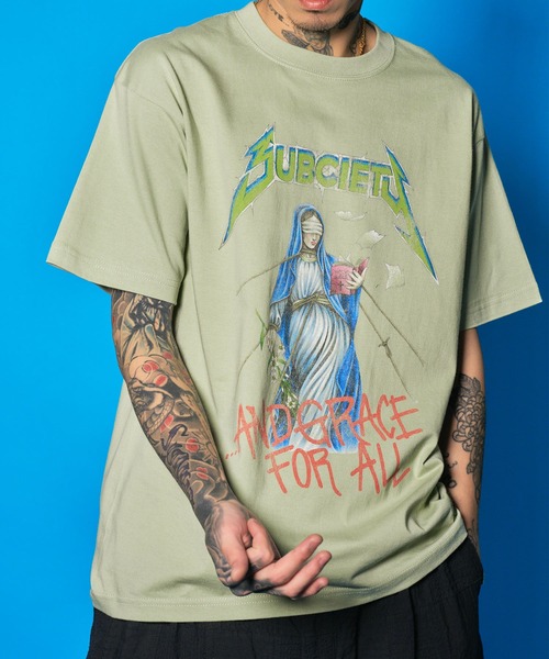 Subciety（サブサエティ）の「GRACE TEE（Tシャツ/カットソー・メンズ・ブラック/アッシュ/ホワイト/サンドベージュ/グリーン/ブルー・SMALL/MEDIUM/LARGE/X-LARGE/XX-LARGE）」の5枚目の写真