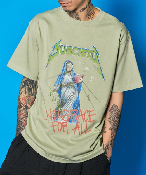 Subciety（サブサエティ）の「GRACE TEE（Tシャツ/カットソー・メンズ・ブラック/アッシュ/ホワイト/サンドベージュ/グリーン/ブルー・SMALL/MEDIUM/LARGE/X-LARGE/XX-LARGE）」の10枚目の写真