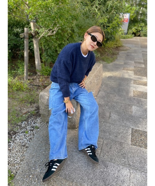 ニット セーター 「hideka select」シャギーラメオーバーニット レディース HEILIS ニット セーター 「hideka select」シャギーラメオーバー