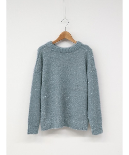 ニット セーター 「hideka select」ラメフェザープルオーバー / ラメニット フェザーニット シャギーニット レディース hideka select》ラメフェザープルオーバー / ラメニット
