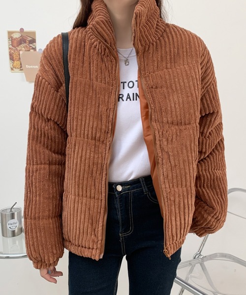 ABITOKYO（アビトーキョー）の「スタンドカラーコーデュロイ中綿ブルゾン（その他アウター・レディース・ブラウン/ホワイト/ブラック・FREE）」の15枚目の写真