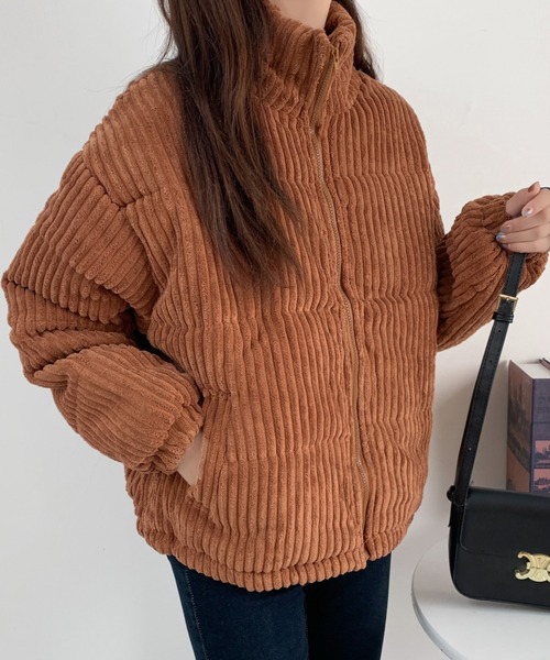 ABITOKYO（アビトーキョー）の「スタンドカラーコーデュロイ中綿ブルゾン（その他アウター・レディース・ブラウン/ホワイト/ブラック・FREE）」の16枚目の写真