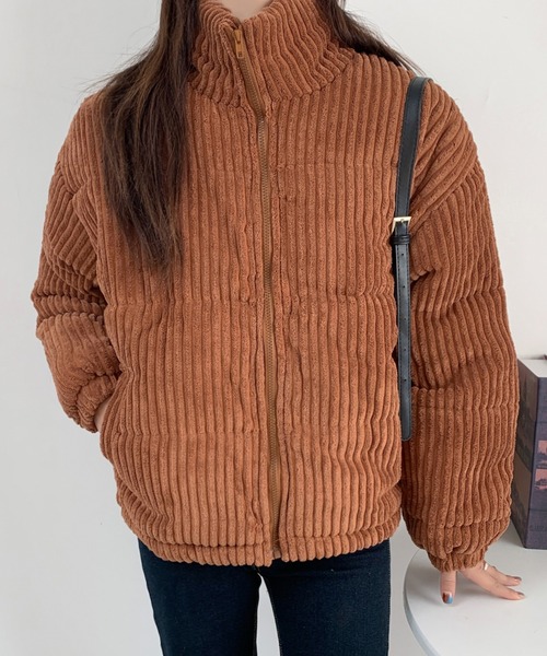 ABITOKYO（アビトーキョー）の「スタンドカラーコーデュロイ中綿ブルゾン（その他アウター・レディース・ブラウン/ホワイト/ブラック・FREE）」の17枚目の写真