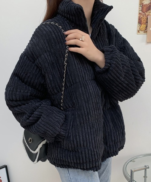 ABITOKYO（アビトーキョー）の「スタンドカラーコーデュロイ中綿ブルゾン（その他アウター・レディース・ブラウン/ホワイト/ブラック・FREE）」の5枚目の写真