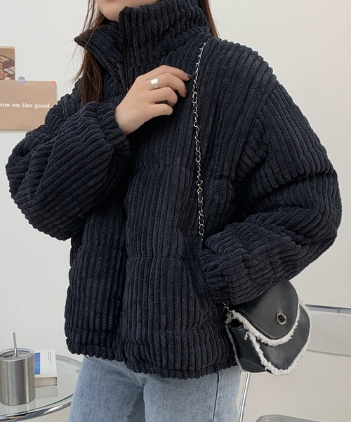 ABITOKYO（アビトーキョー）の「スタンドカラーコーデュロイ中綿ブルゾン（その他アウター・レディース・ブラウン/ホワイト/ブラック・FREE）」の6枚目の写真
