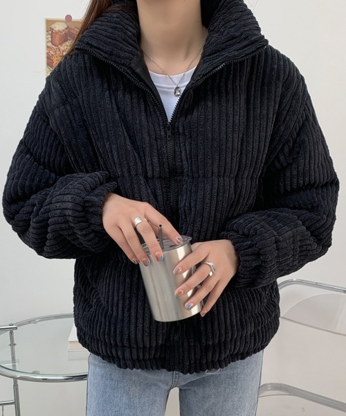 ABITOKYO（アビトーキョー）の「スタンドカラーコーデュロイ中綿ブルゾン（その他アウター・レディース・ブラウン/ホワイト/ブラック・FREE）」の7枚目の写真