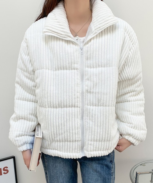 ABITOKYO（アビトーキョー）の「スタンドカラーコーデュロイ中綿ブルゾン（その他アウター・レディース・ブラウン/ホワイト/ブラック・FREE）」の11枚目の写真