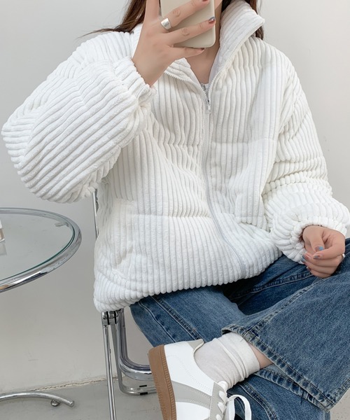ABITOKYO（アビトーキョー）の「スタンドカラーコーデュロイ中綿ブルゾン（その他アウター・レディース・ブラウン/ホワイト/ブラック・FREE）」の12枚目の写真