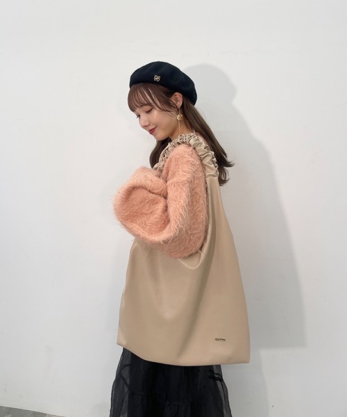 ハンドルギャザーA4合皮トートバッグ（トートバッグ）｜mellowneon