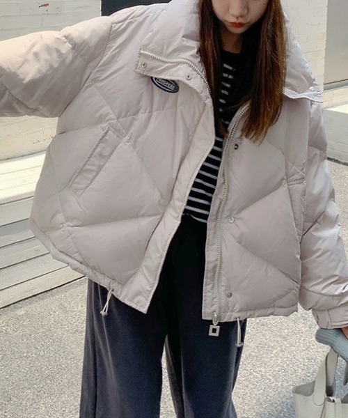 wears（ウェアーズ）の「ワンポイントオーバーサイズ中綿ブルゾン（ブルゾン・レディース・グレイッシュベージュ/ブラック/アイボリー・FREE）」の14枚目の写真