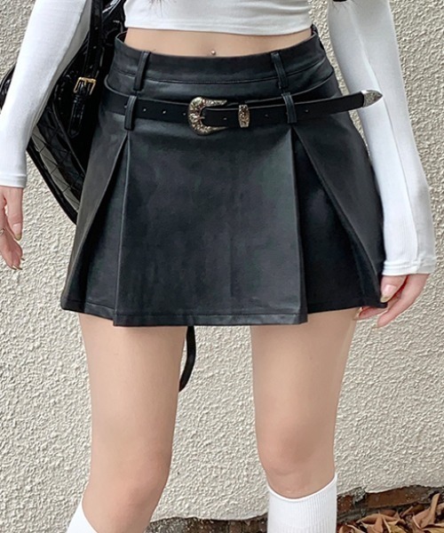 Vipoa（ヴィポア）の「ヴィンテージフェイクレザーボックスプリーツスカート（スカート・レディース・ブラウン/グレー系その他・LARGE/MEDIUM）」の17枚目の写真