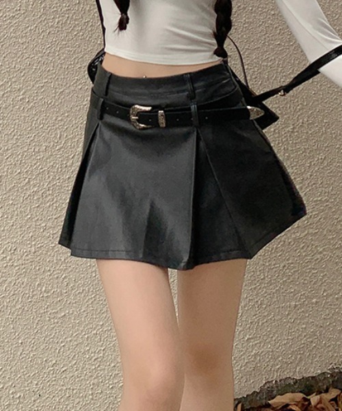 Vipoa（ヴィポア）の「ヴィンテージフェイクレザーボックスプリーツスカート（スカート・レディース・ブラウン/グレー系その他・LARGE/MEDIUM）」の19枚目の写真