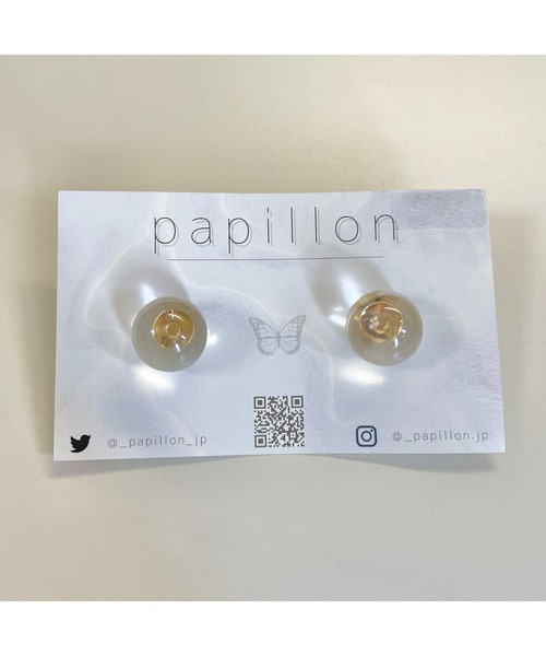 tone（トーン）の「【papillon】クリアボールピアス (MA)（ピアス（両耳用）・レディース・ゴールド・FREE）」の3枚目の写真