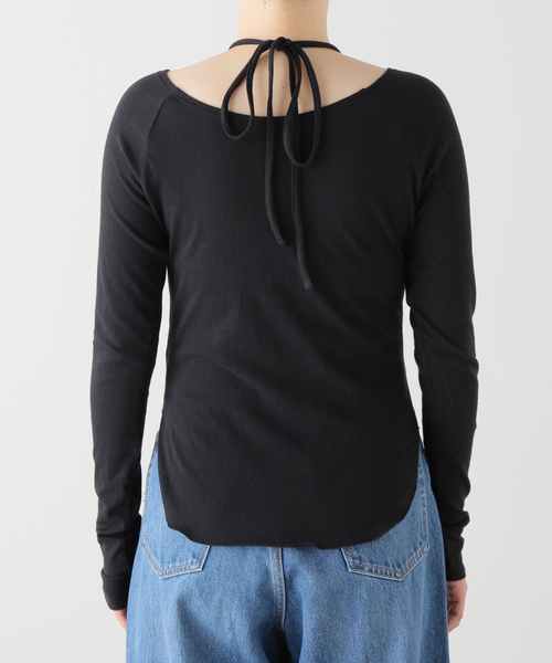 SLOBE IENA(スローブイエナ)の「ネックリボン2WAY ロンTEE(Tシャツ/カットソー・レディース・ブラック/ベージュ・FREE)」の15枚目の写真