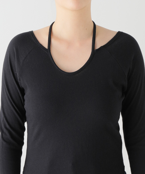 SLOBE IENA(スローブイエナ)の「ネックリボン2WAY ロンTEE(Tシャツ/カットソー・レディース・ブラック/ベージュ・FREE)」の16枚目の写真