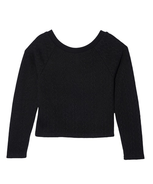 X-girl（エックスガール）の「2WAY SHOULDER TOP（Tシャツ/カットソー・レディース・ホワイト/ブラック・M/S）」の3枚目の写真