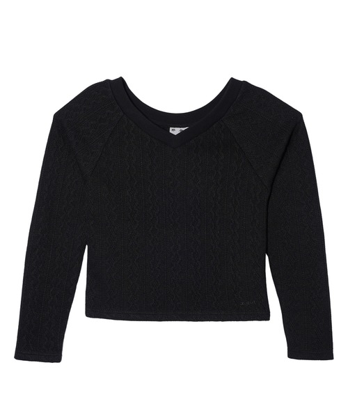 X-girl（エックスガール）の「2WAY SHOULDER TOP（Tシャツ/カットソー・レディース・ホワイト/ブラック・M/S）」の10枚目の写真