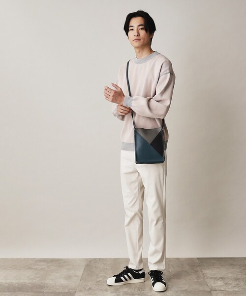 THE SHOP TK （ザ ショップ ティーケー ）の「◆パネルラインBOXショルダーバッグ（ショルダーバッグ・メンズ・ブラック/ブラック系4/モスグリーン系4・00）」の6枚目の写真