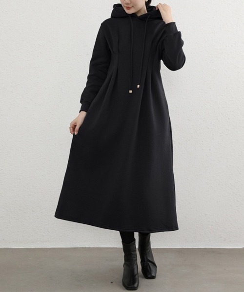 Doux Belle(ドゥーベル)の「ウエストマークパーカーワンピース(ワンピース・レディース・ベージュ/ブラック/ブラウン系その他/グレー/ブルー/アイボリー・MEDIUM)」の16枚目の写真