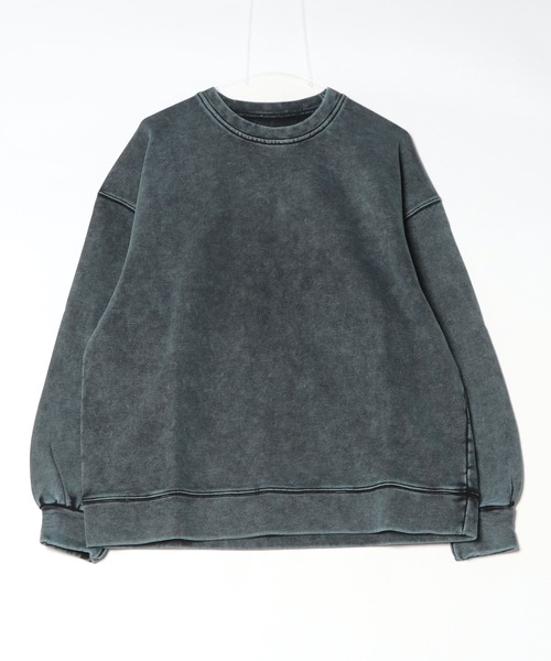 【welise/ウェライズ】ヘビーウェイトコットン/ケミカルオーバーダイ クルーネックスウェット（スウェット）｜welise（ウェライズ）