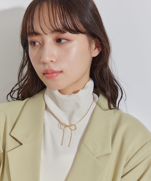 VIS（ビス）の「チェーンリボンネックレス（ネックレス・レディース・シルバー/ゴールド・FREE）」の5枚目の写真